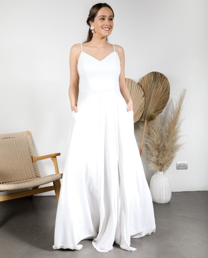 VESTIDO DE NOVIA LARGO FABIOLA IVORY