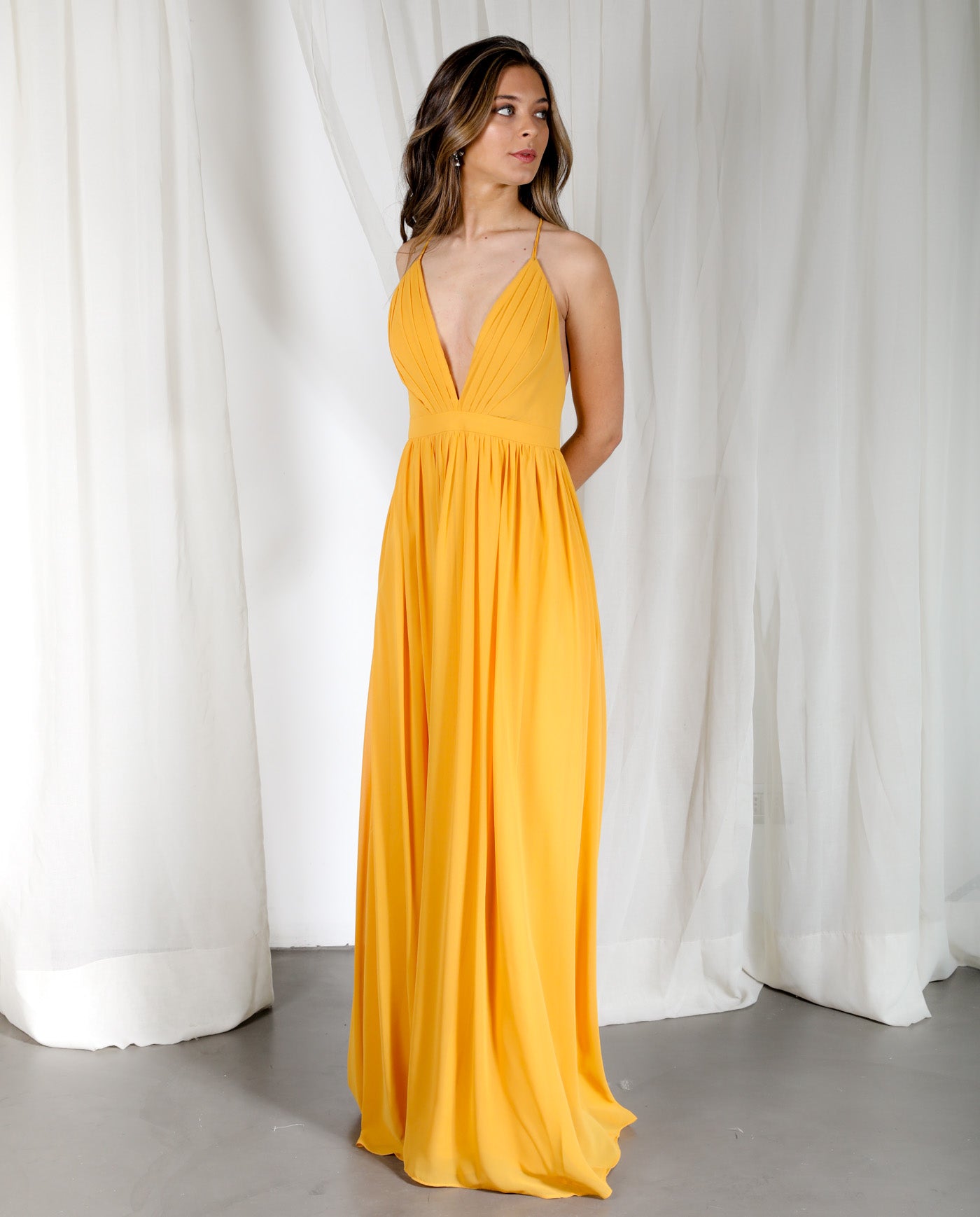 Maxi Vestido Vestido Amarillo Largo De Fiesta VESTIDO DE FIESTA