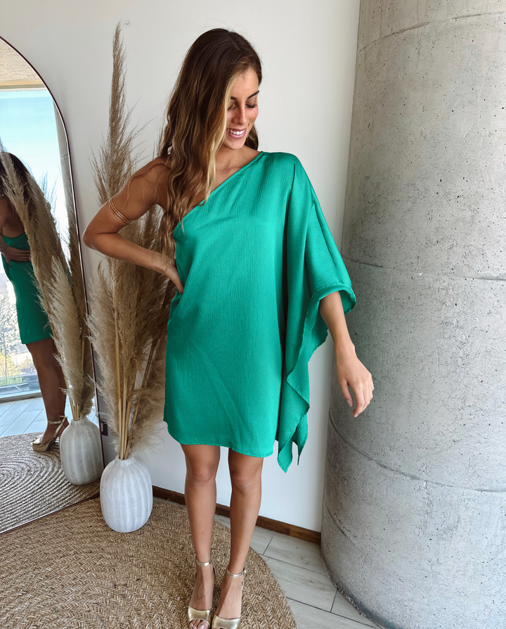 MINI VESTIDO PIA TEXTURADO VERDE