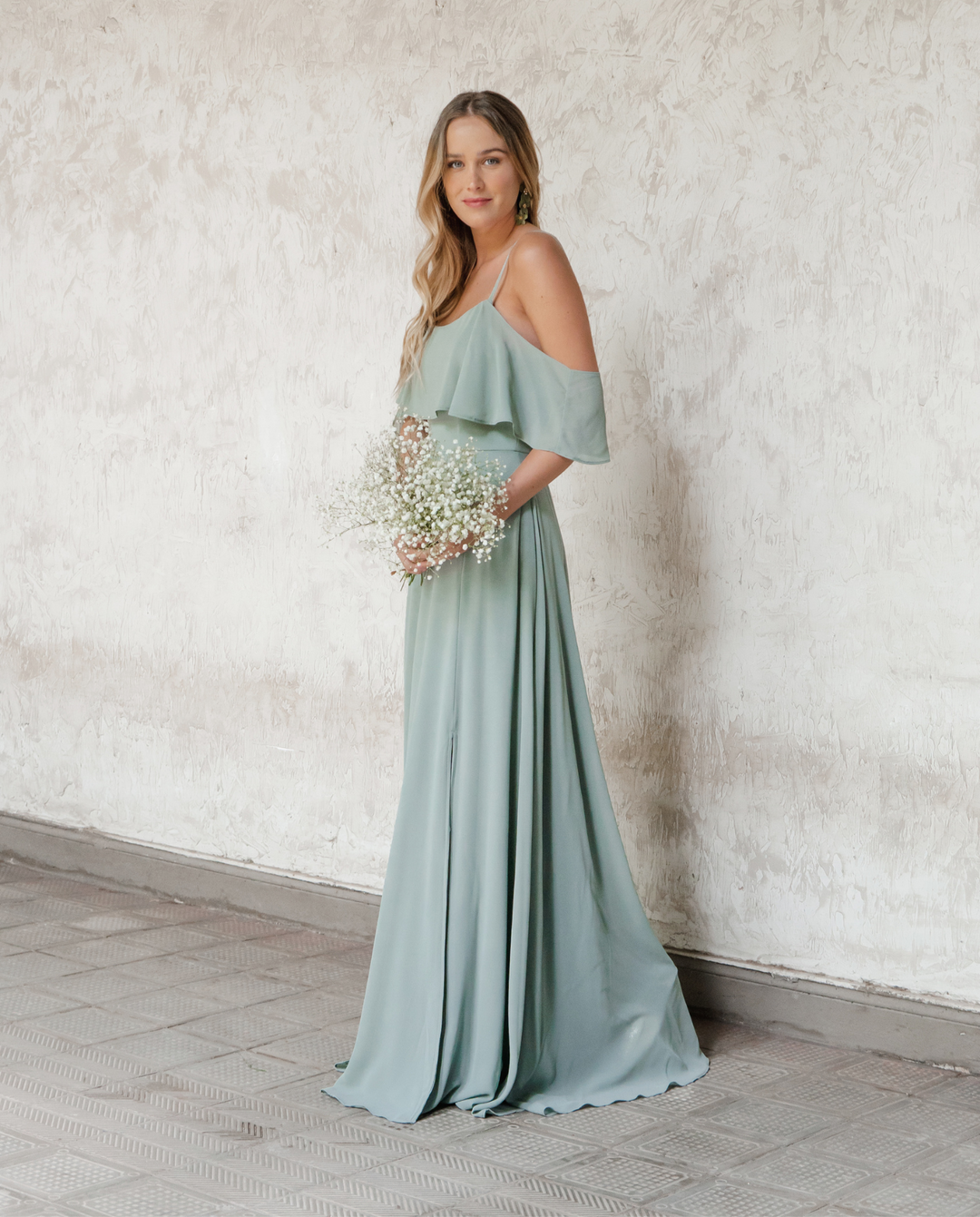 VESTIDO LARGO SABRINA VERDE OLIVO