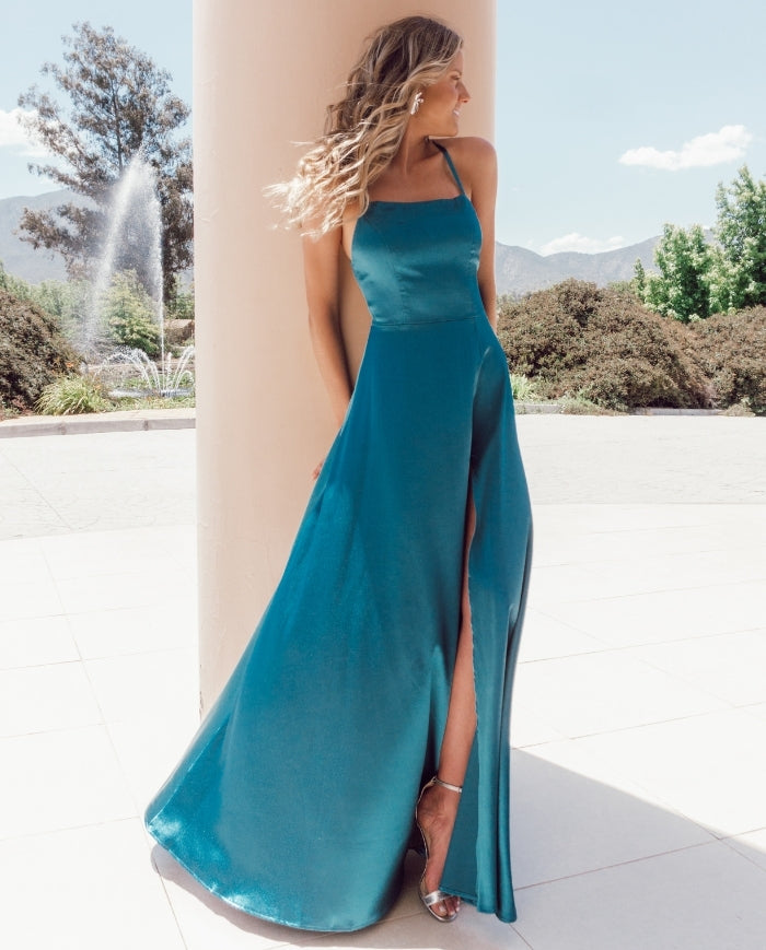 Elegantes Vestidos Vestido De Noche Azul Turquesa Azul Cielo