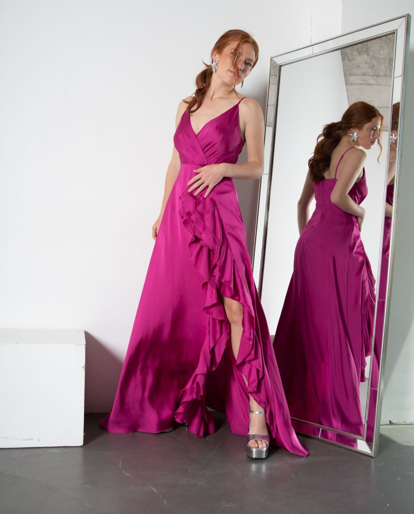 Pantalon Rose Fushia Zara PantalÃ³n Fucsia Zara Satin Vestido