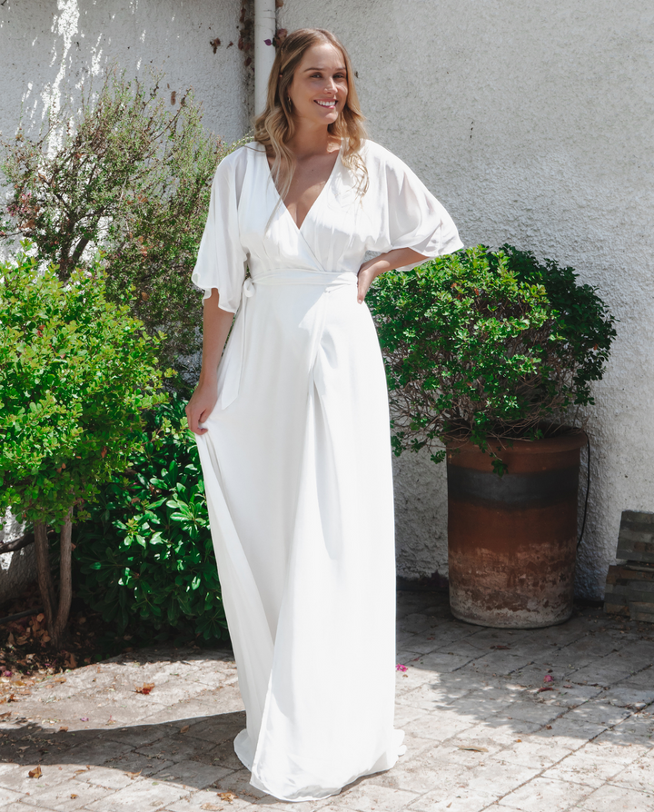 Vestido Largo de Novia Leandra Gasa Ivory