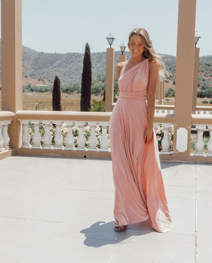 VESTIDO LARGO MULTI LYCRA MELOCOTON