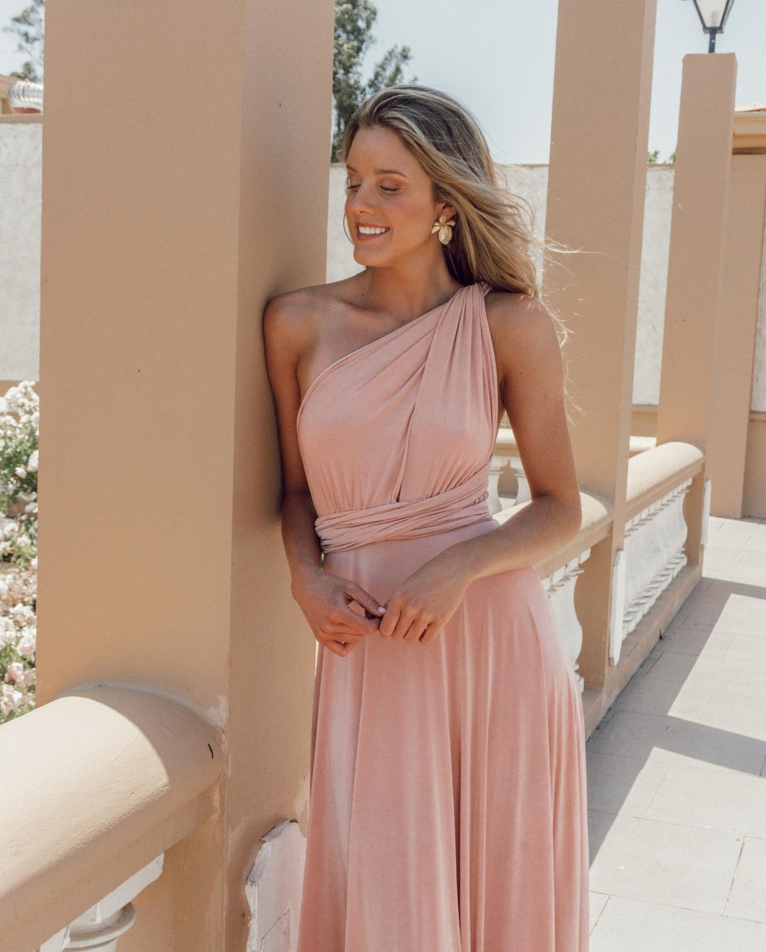 VESTIDO LARGO MULTI LYCRA MELOCOTON