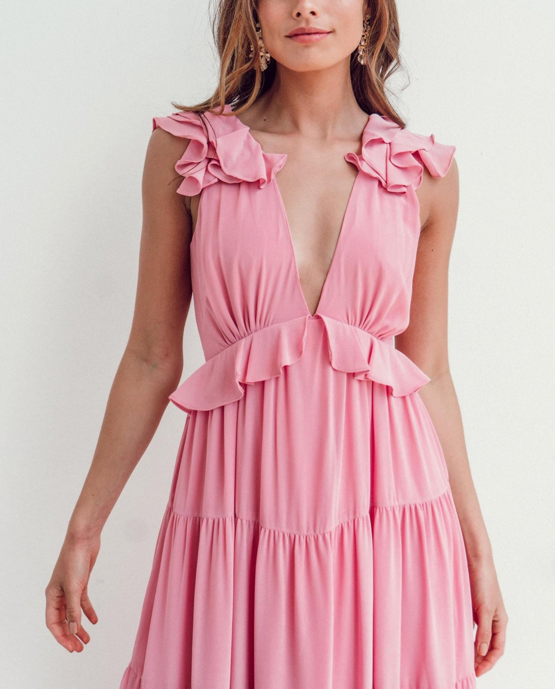 VESTIDO LARGO DE FIESTA DANAE ROSADO