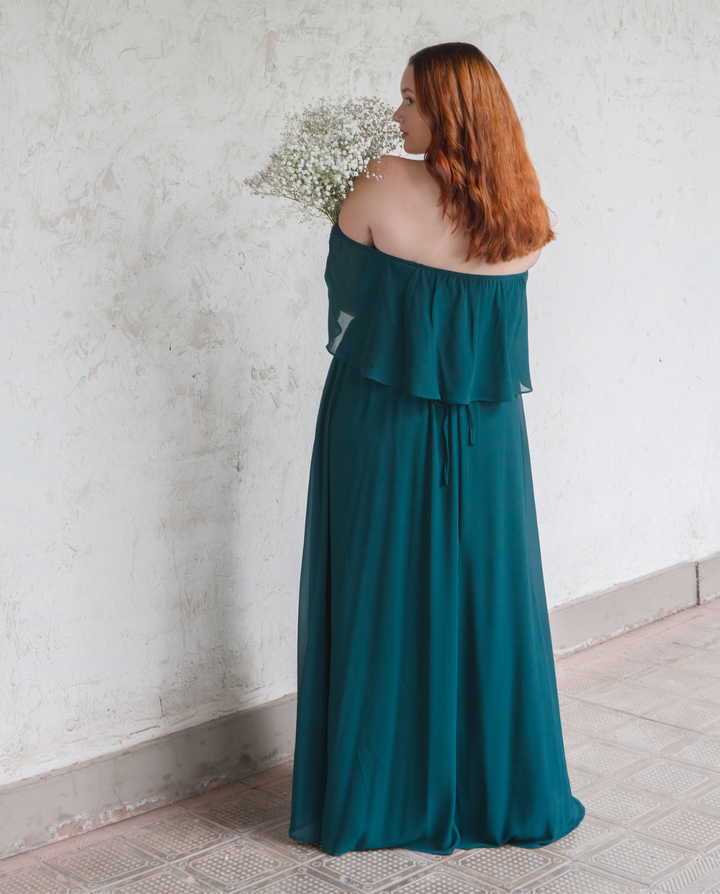 Vestido Largo Mali Verde Oscuro