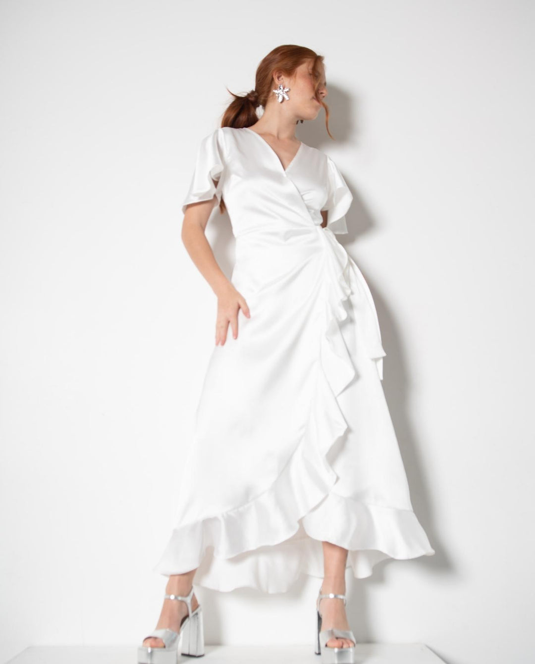 VESTIDO LARGO AMELIE MANGA BLANCO