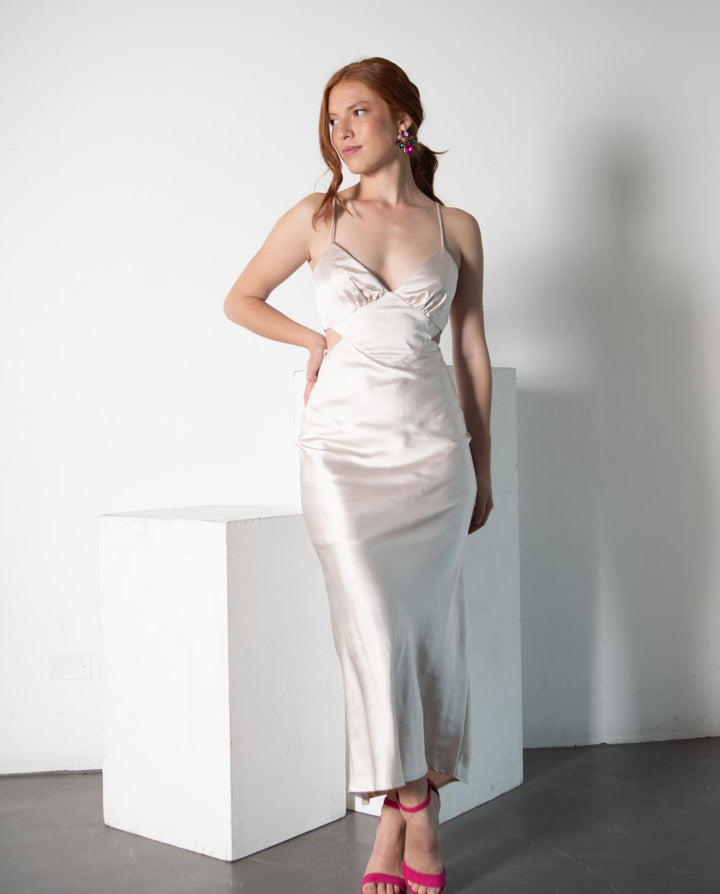 MIDI VESTIDO TANIA CHAMPAGNE