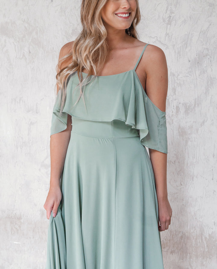 VESTIDO LARGO SABRINA VERDE OLIVO