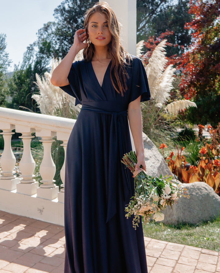 Vestido Largo de Fiesta Noa Azul Oscuro