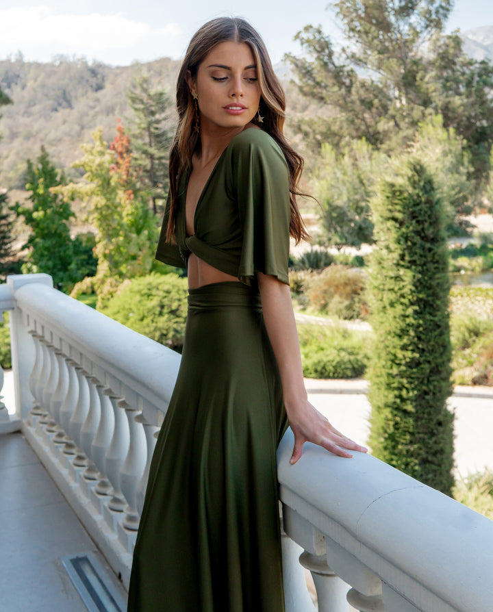Conjunto de Fiesta Jesu Lcyra Dupont Verde Olivo