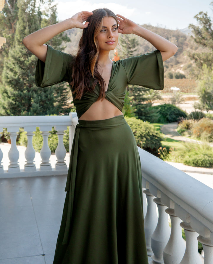 Conjunto de Fiesta Jesu Lcyra Dupont Verde Olivo