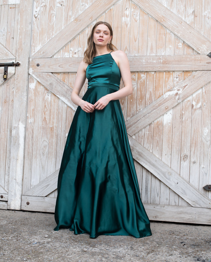 VESTIDO LARGO PASCUALA VERDE OSCURO