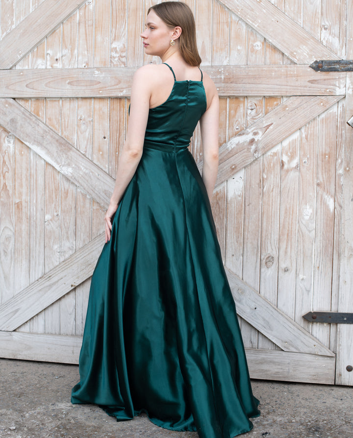 VESTIDO LARGO PASCUALA VERDE OSCURO