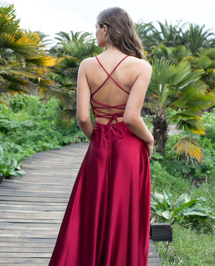 Vestido Largo de Fiesta Rafa Rojo Italiano