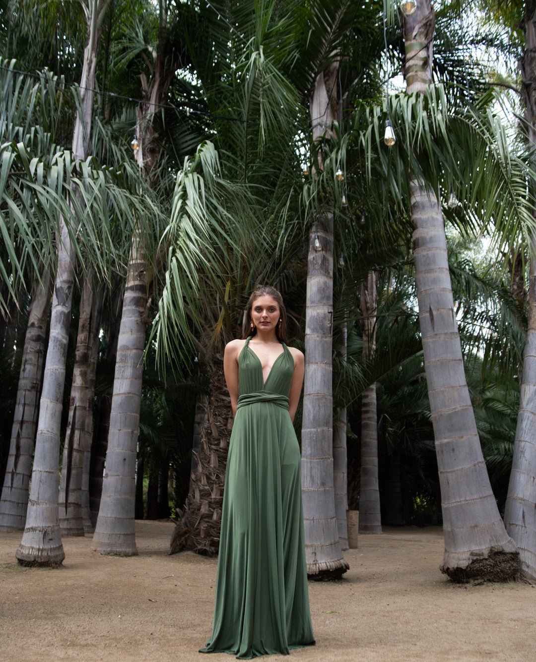 VESTIDO LARGO MULTI LYCRA VERDE OLIVO