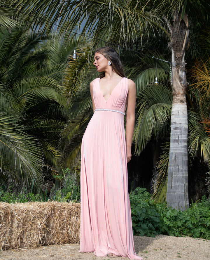 Vestido De Fiesta Largo Lupe Melocotón