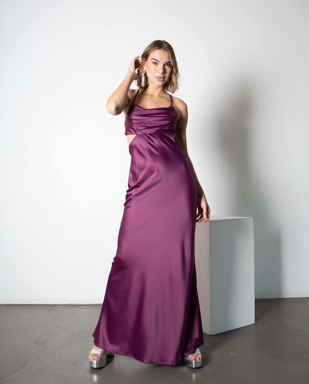 VESTIDO DE FIESTA LARGO CAROL MORADO