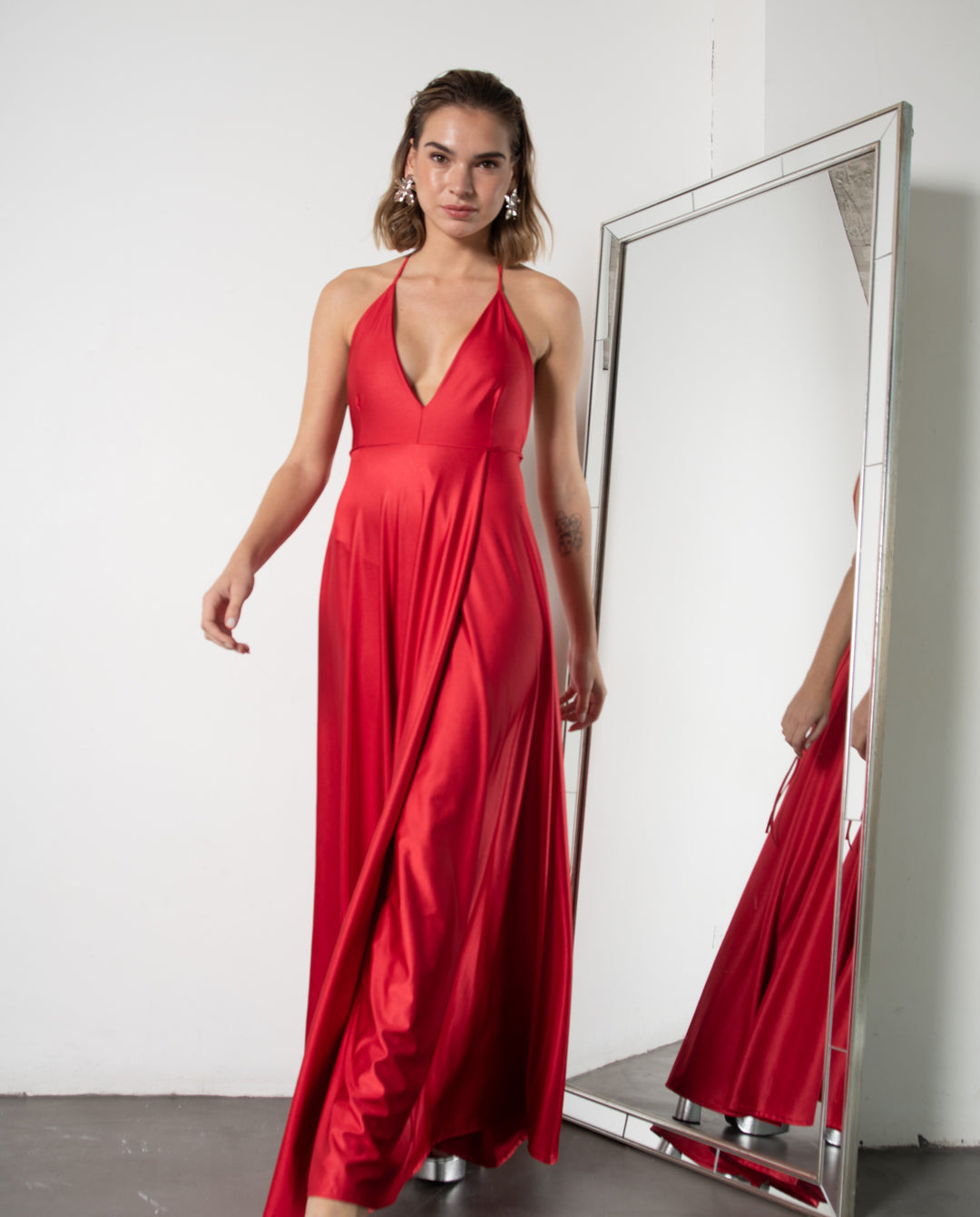 VESTIDO DE FIESTA LARGO AMELIA ROJO