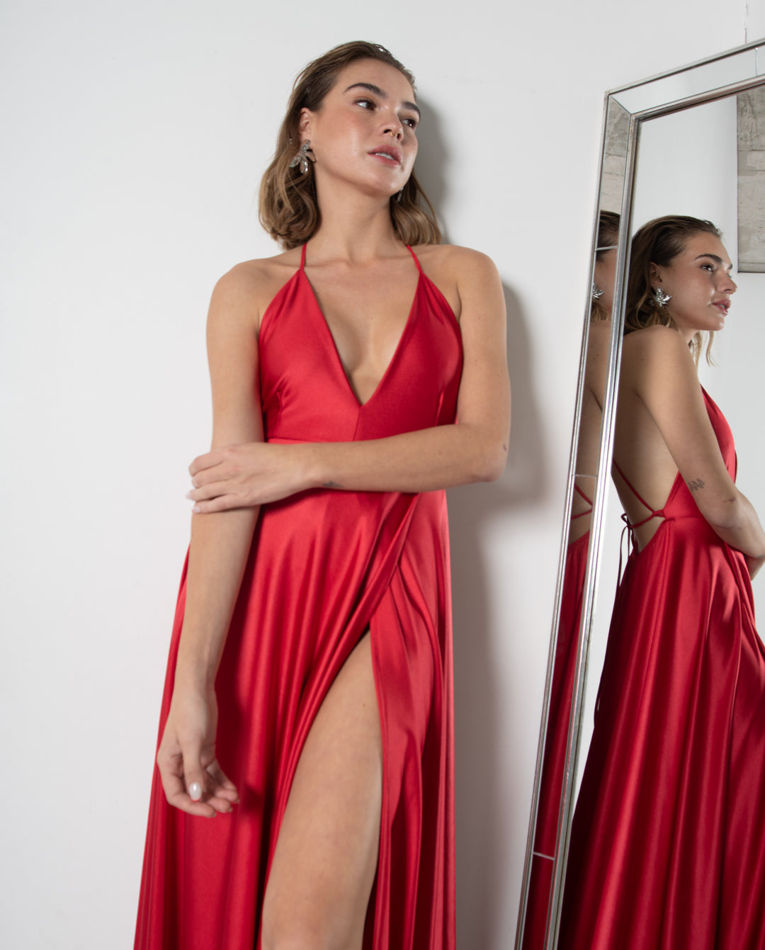 VESTIDO DE FIESTA LARGO AMELIA ROJO