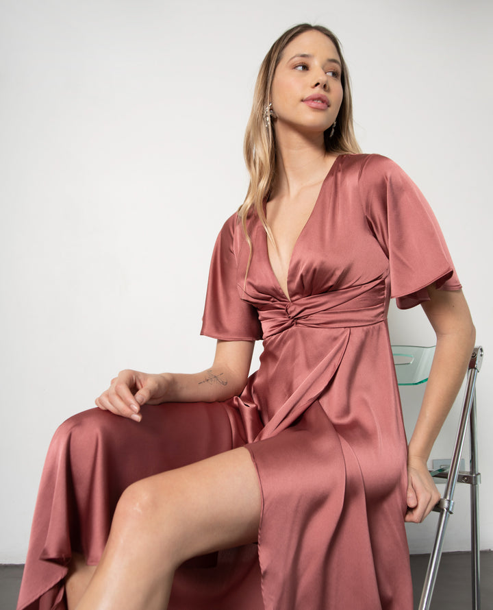 VESTIDO LARGO DE FIESTA CHARLOTE ROSADO