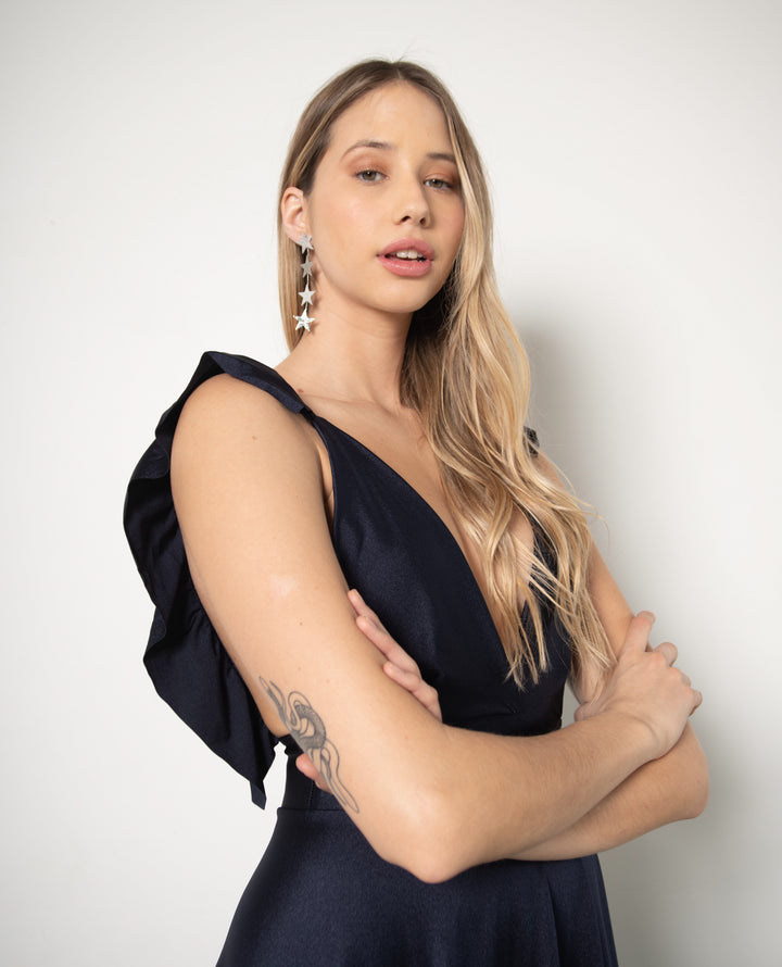 Vestido de Fiesta Largo Isidora Azul Oscuro