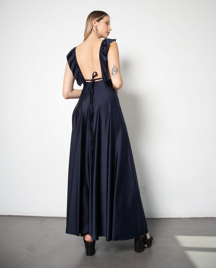 Vestido de Fiesta Largo Isidora Azul Oscuro