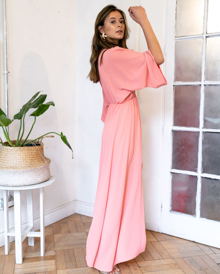 VESTIDO DE FIESTA LARGO POLA DAMASCO