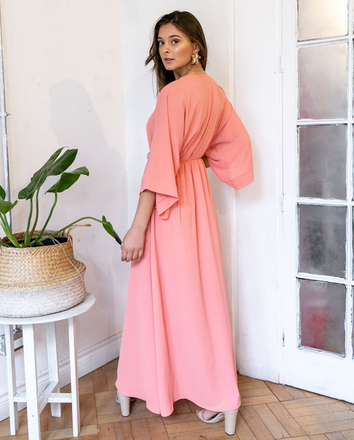 VESTIDO DE FIESTA LARGO POLA DAMASCO