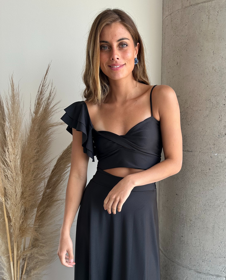 Conjunto de Fiesta Sole Lycra Dupont Negro