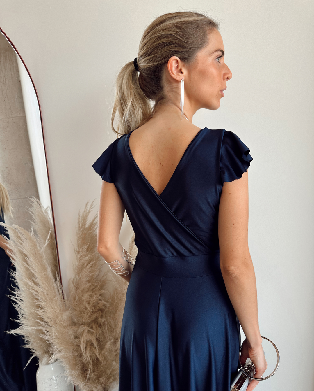 Vestido Largo de Fiesta Lea Azul Oscuro