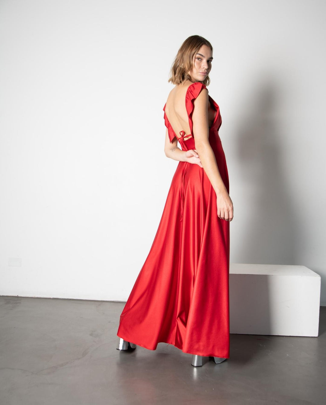 VESTIDO DE FIESTA LARGO ISIDORA ROJO