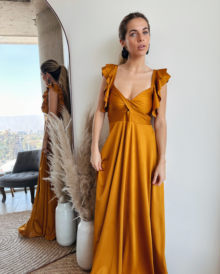 MAXI VESTIDO NATALIA MOSTAZA