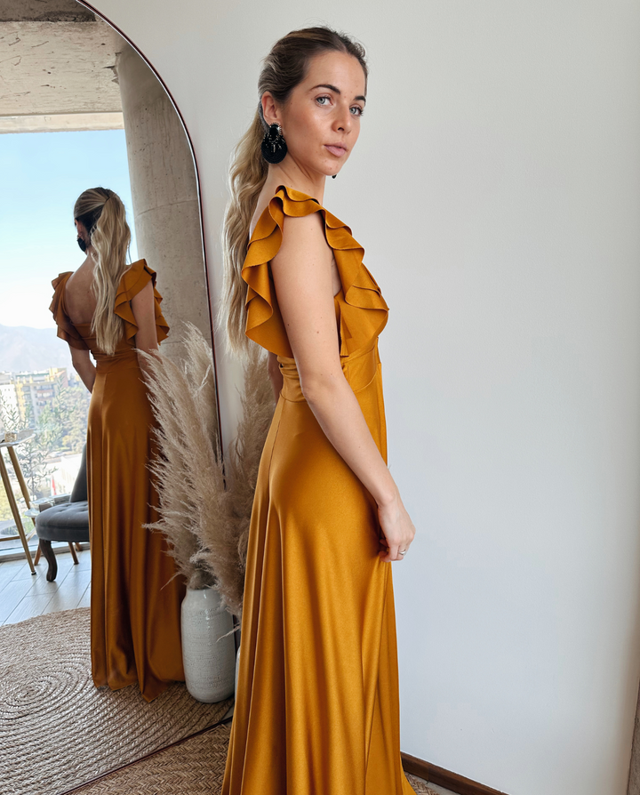 MAXI VESTIDO NATALIA MOSTAZA