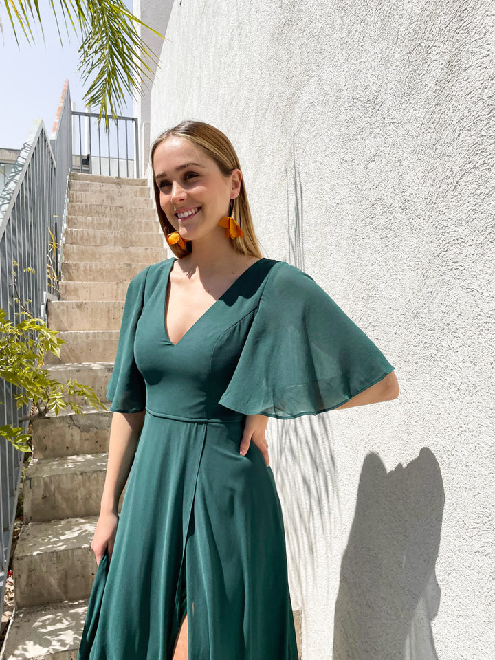 VESTIDO LARGO CRISTINA VERDE
