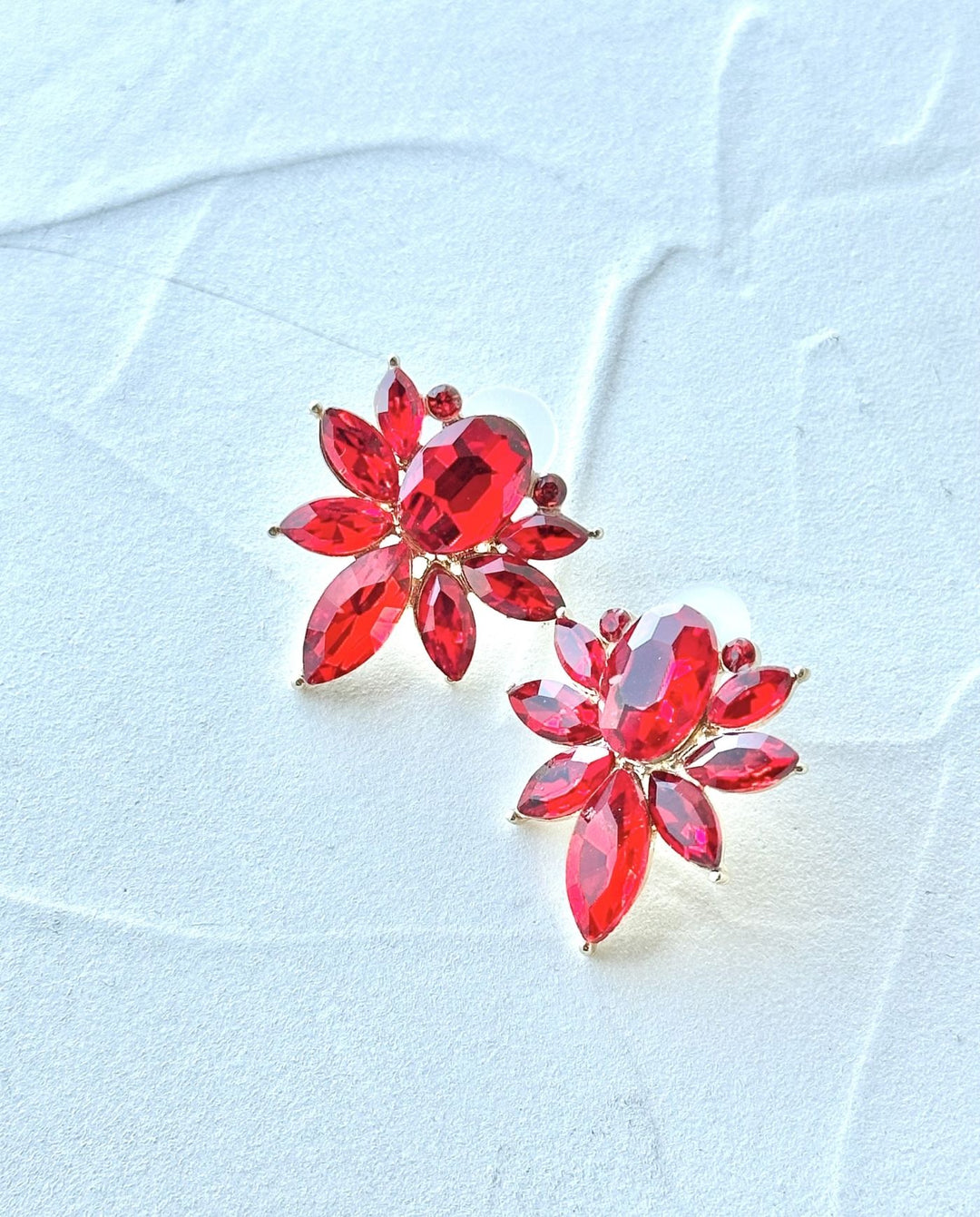 Aros Diana Piedras Rojo