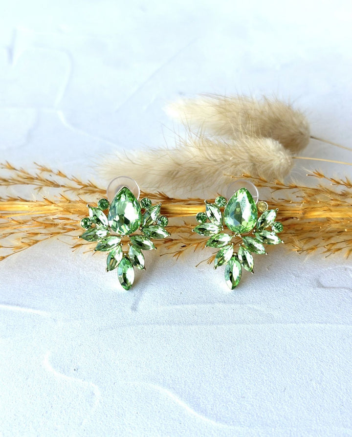 Aros Diana Piedras Verde Claro