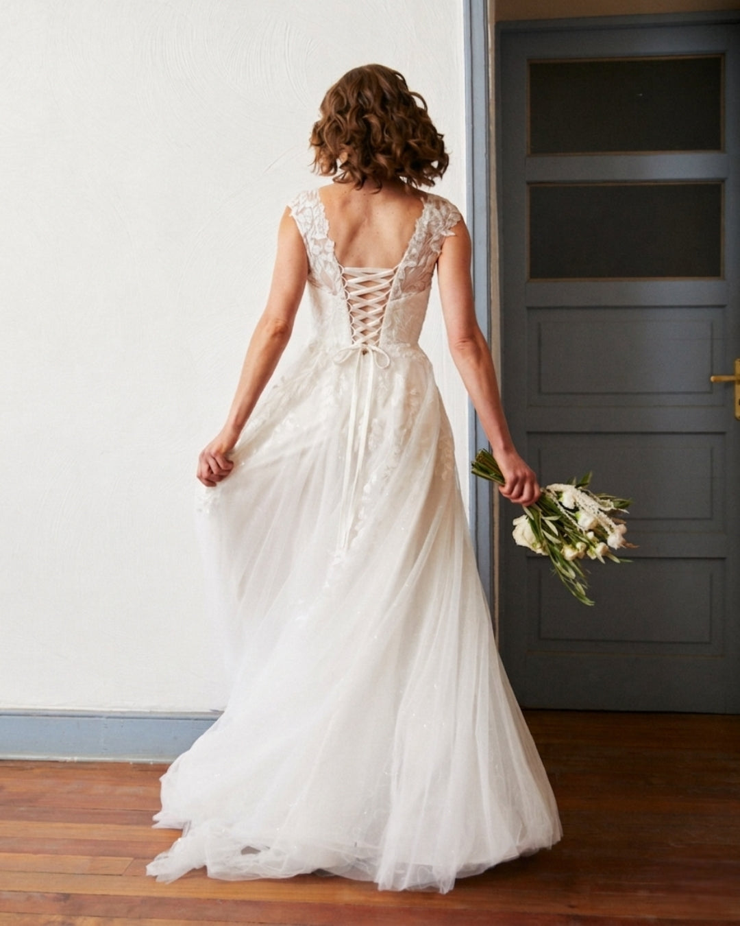 Vestido Largo de Novia Aura Tul Ivory