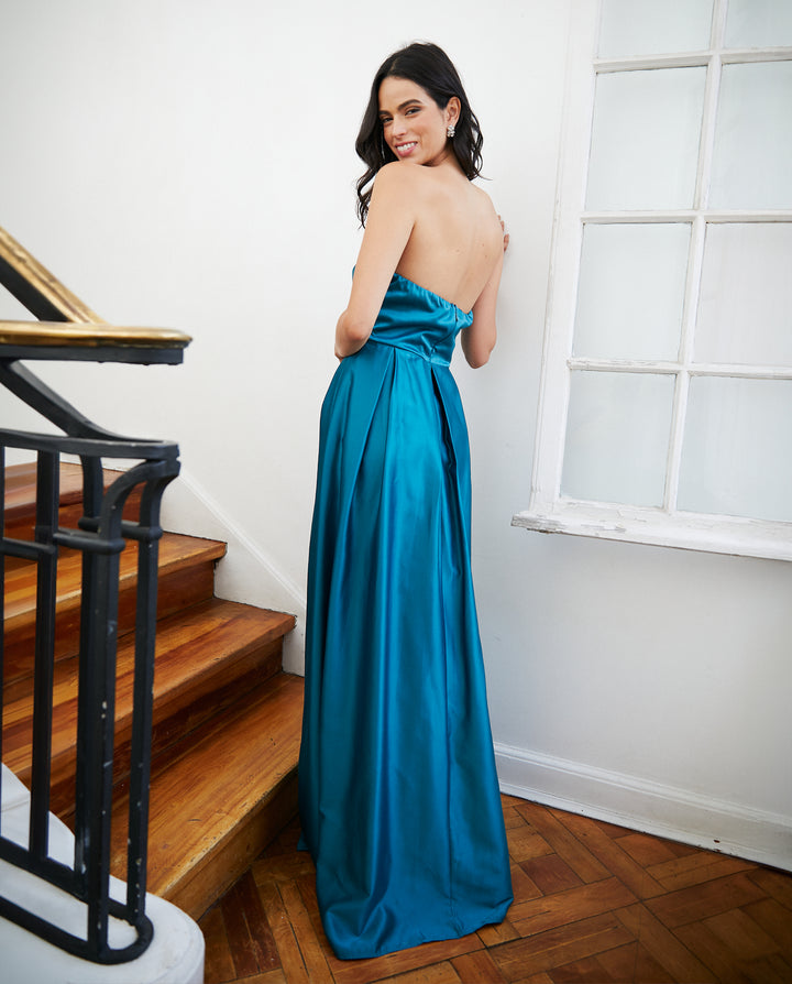 Vestido Largo de Fiesta Millaray Turquesa
