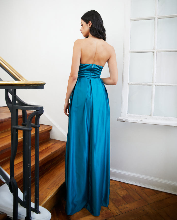 Vestido Largo de Fiesta Millaray Turquesa