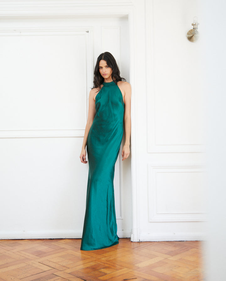Vestido Largo de Fiesta Ana Verde
