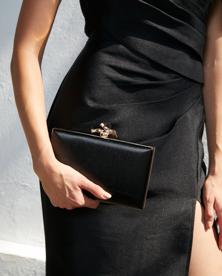 Clutch Amara Flor Negro