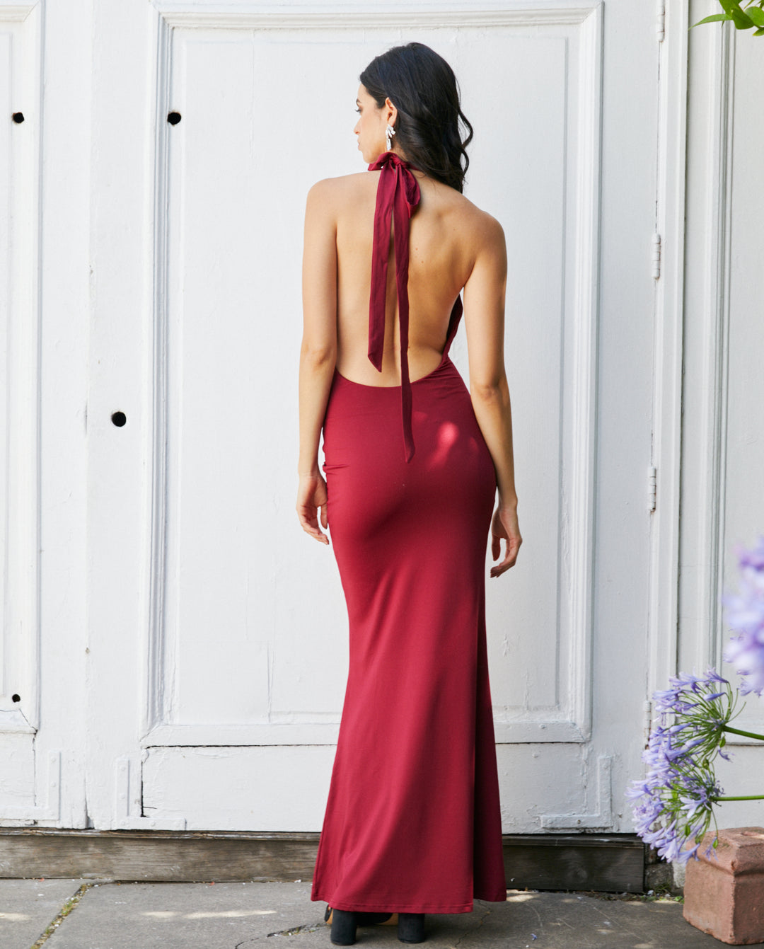 Vestido Largo de Fiesta Ema Burdeo