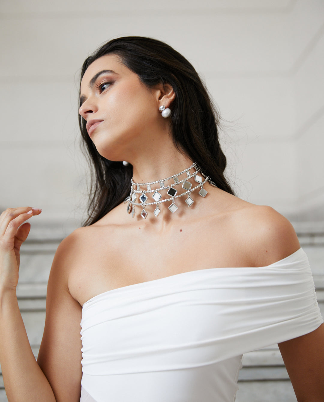 Chocker Indio Tanvi Plateado