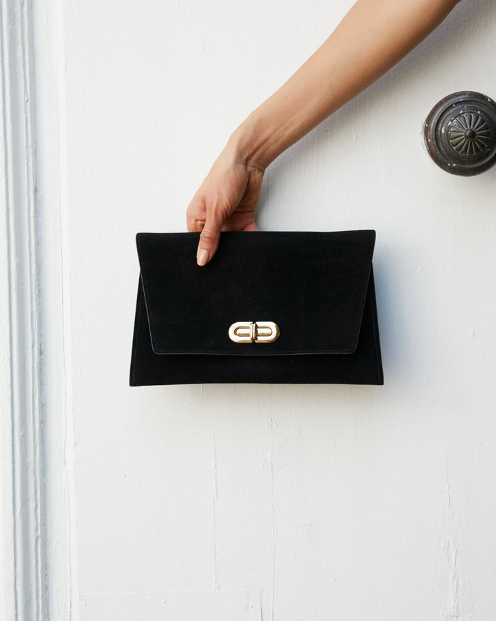 Clutch Amalia Gamuza Negro