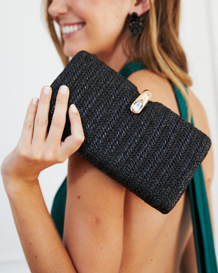 Clutch Isadora Rafia Negro