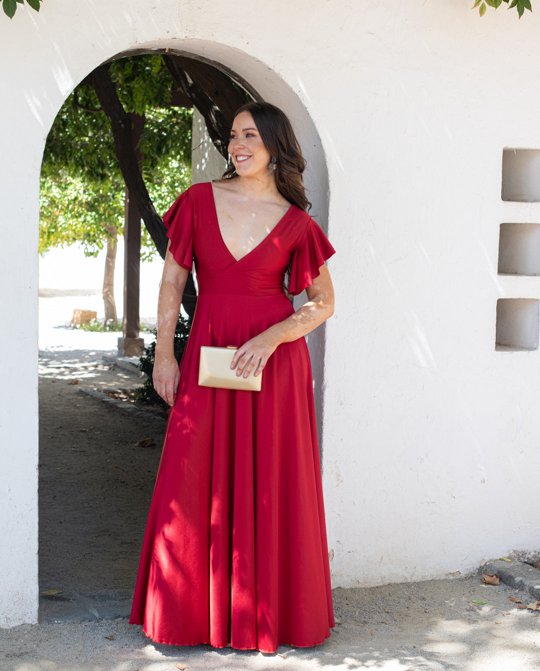 Vestido Largo de Fiesta Isa Rojo