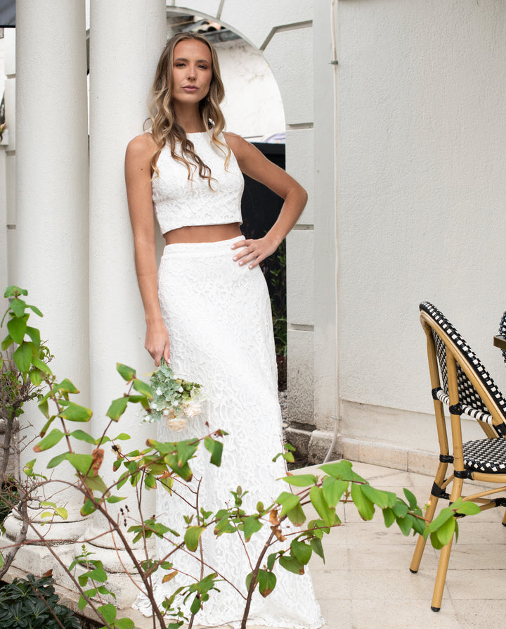 VESTIDO DE NOVIA 2 PIEZAS CONJUNTO EVA IVORY