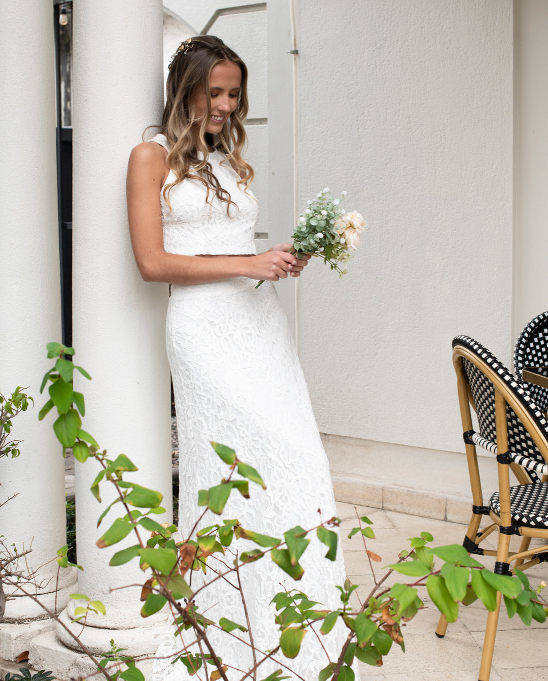 VESTIDO DE NOVIA 2 PIEZAS CONJUNTO EVA IVORY